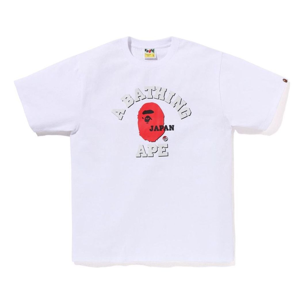 A Bathing Ape Japan College T-Shirt 'White' 1K22-110-019-WHT