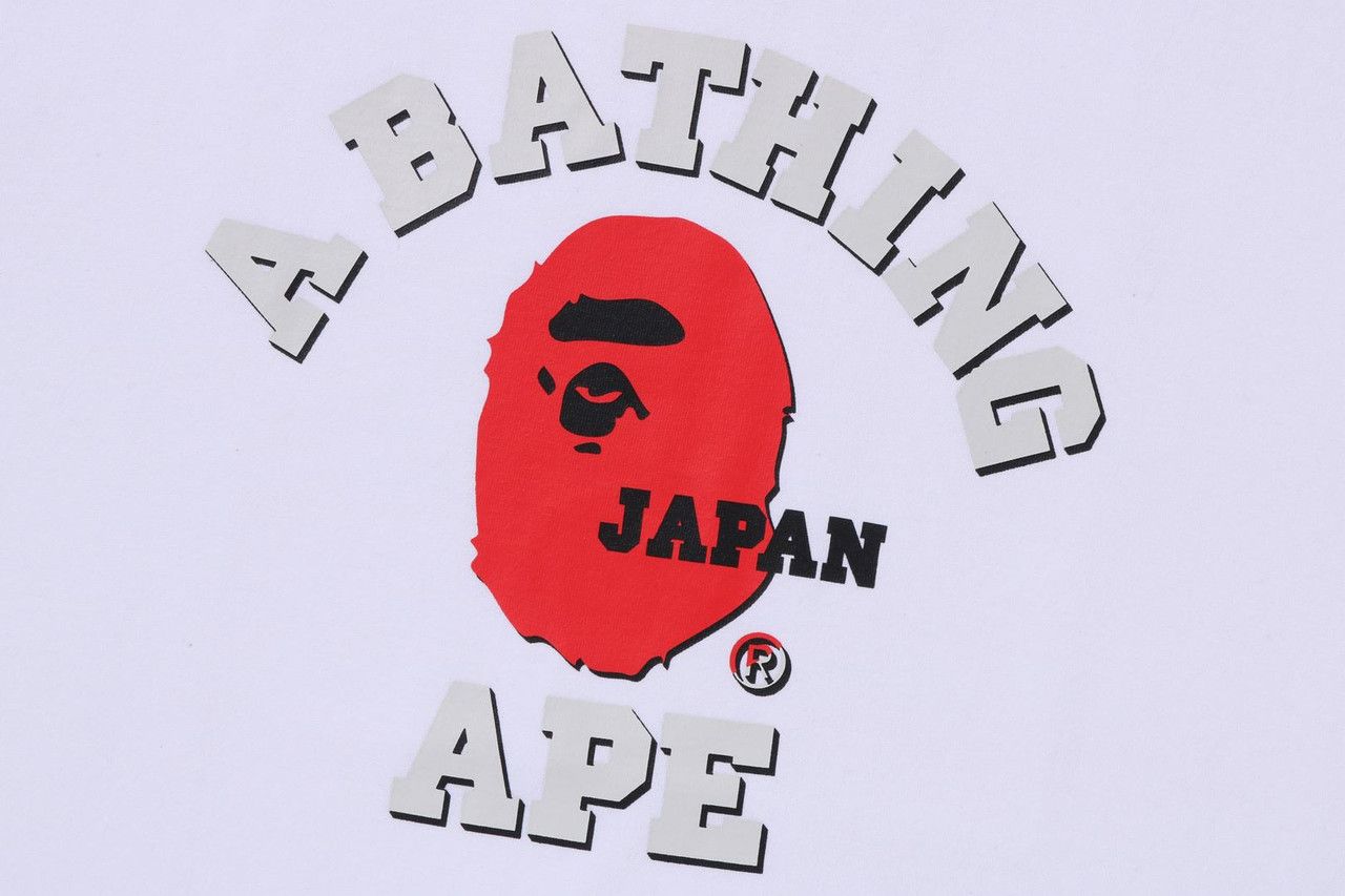 A Bathing Ape Japan College T-Shirt 'White' 1K22-110-019-WHT