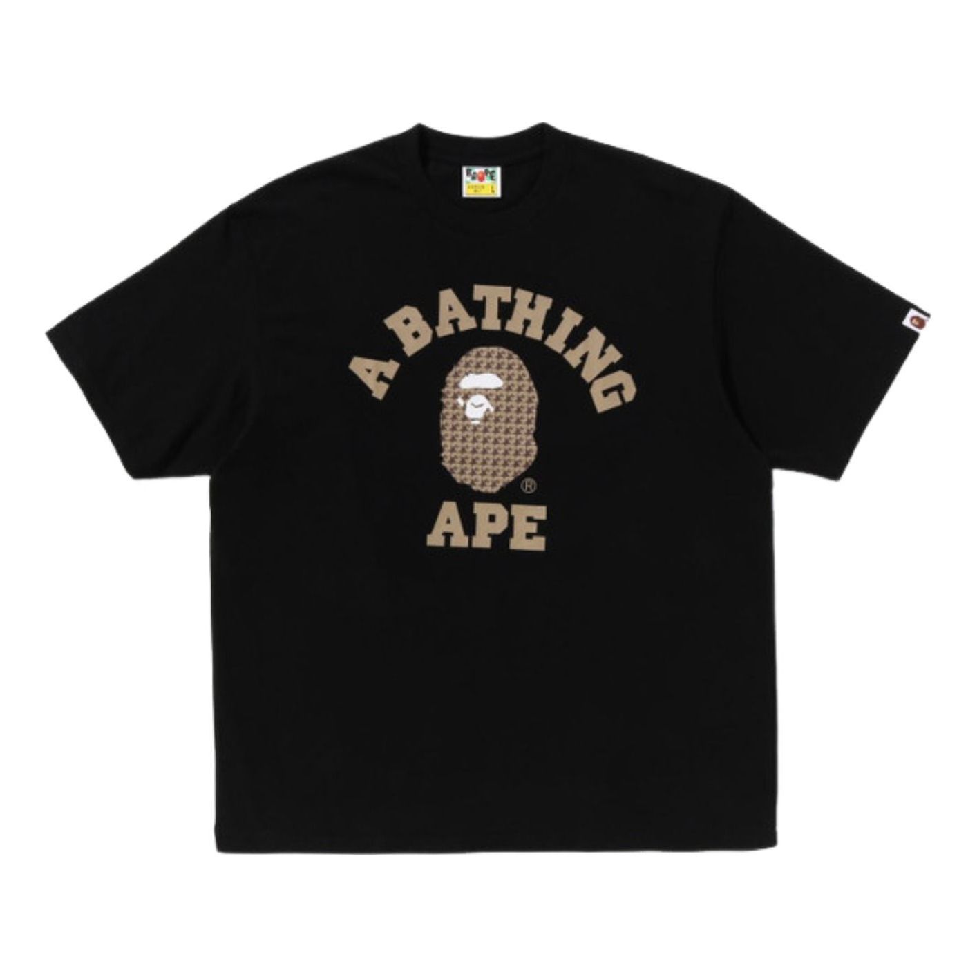 A Bathing Ape Sta Houndstooth College Relaxed Fit T-Shirt 'Black' 1K80-110-338-BLK