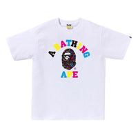 A Bathing Ape Neon Camo College T-Shirt 'White' 1L30-110-038-WHT