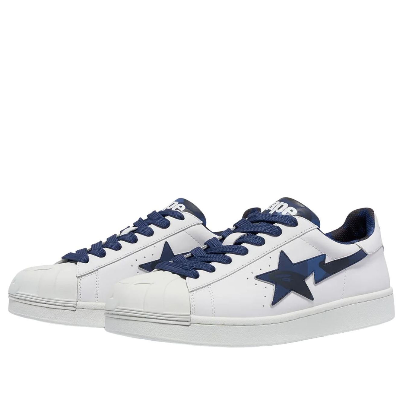 A Bathing Ape BAPE Skullsta M1 'White Navy' 1J20-191-007-NVY
