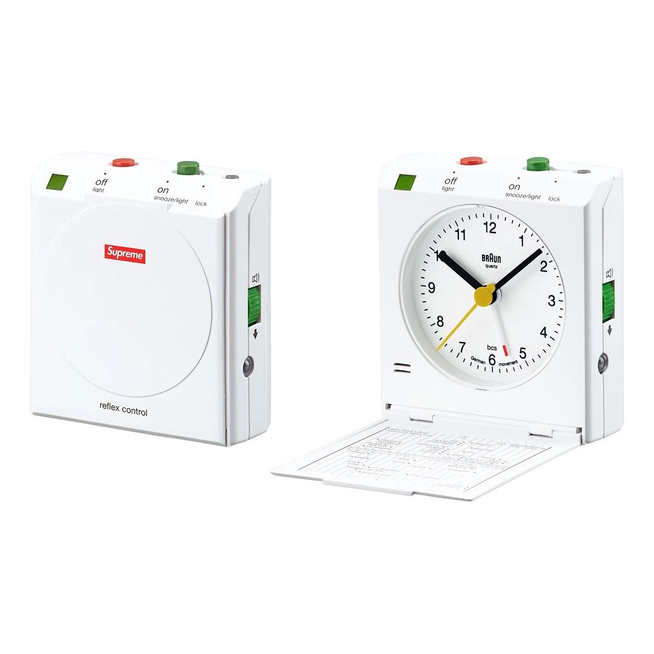 Supreme Braun Travel Alarm Clock SS15 'White' SUP-SS15-1615