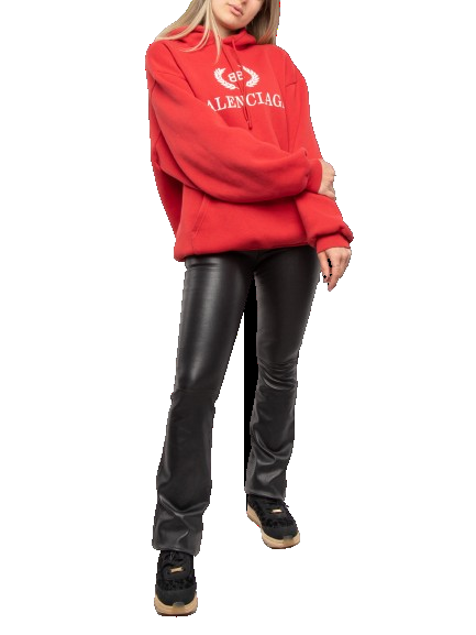 Balenciaga Cotton BB Logo Oversized Hoodie 'Red' 547765TCV316400