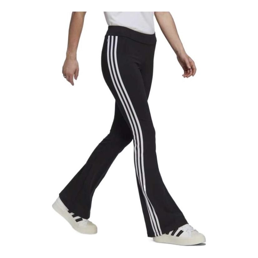 (WMNS) adidas Classics Flared Leggings Asia Sizing 'Black White' HM2139