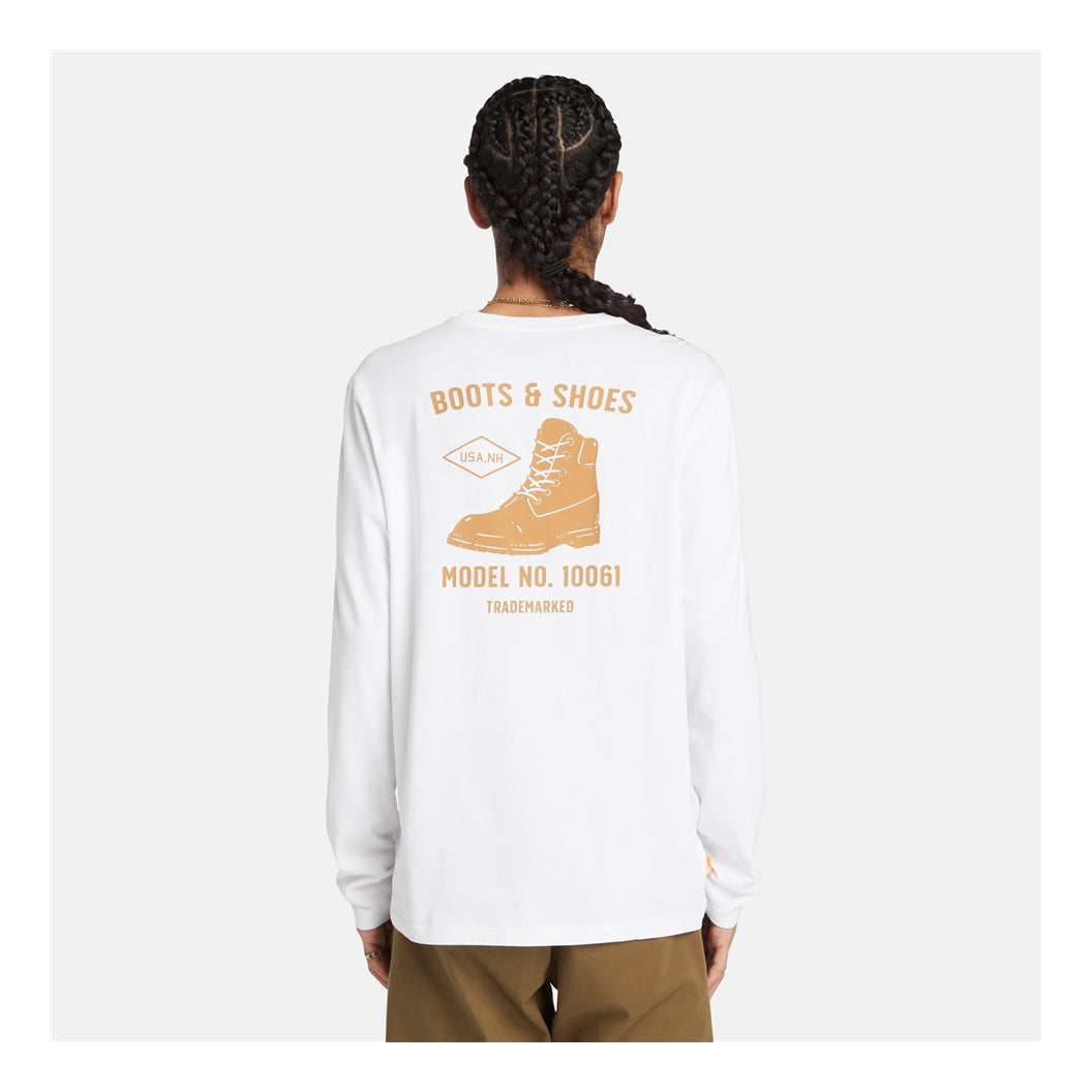 Timberland Shoe Logo Long Sleeves T-Shirt 'White Yellow' A29FC-100