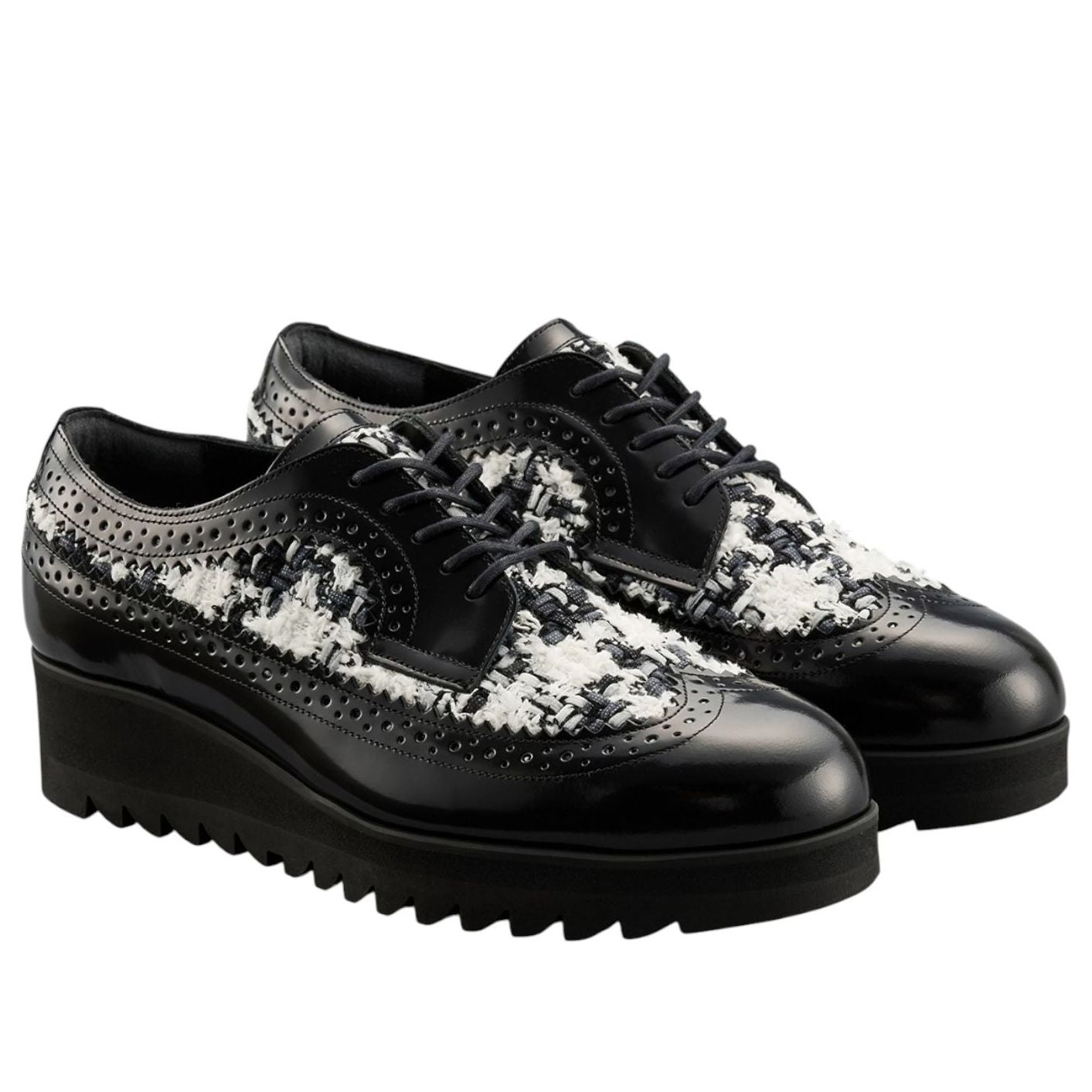 (WMNS) Onitsuka Tiger Brogue 'Black White Tweed' 1182A629-001