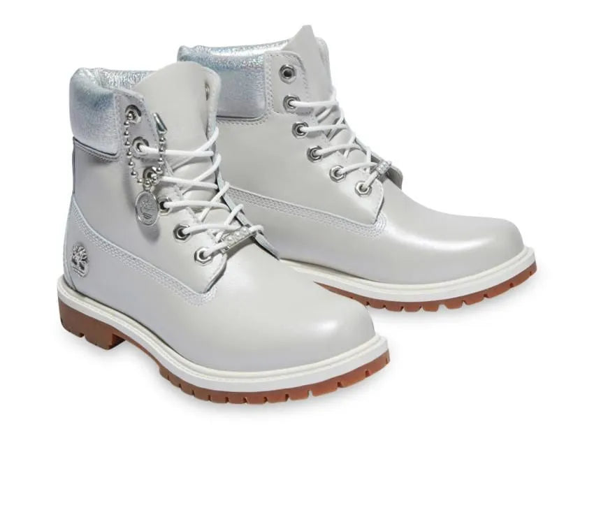 (WMNS) Timberland Heritage 6 Inch Waterproof Boots 'Light Grey Full Grain with Silver Collar' A2M4DQ20