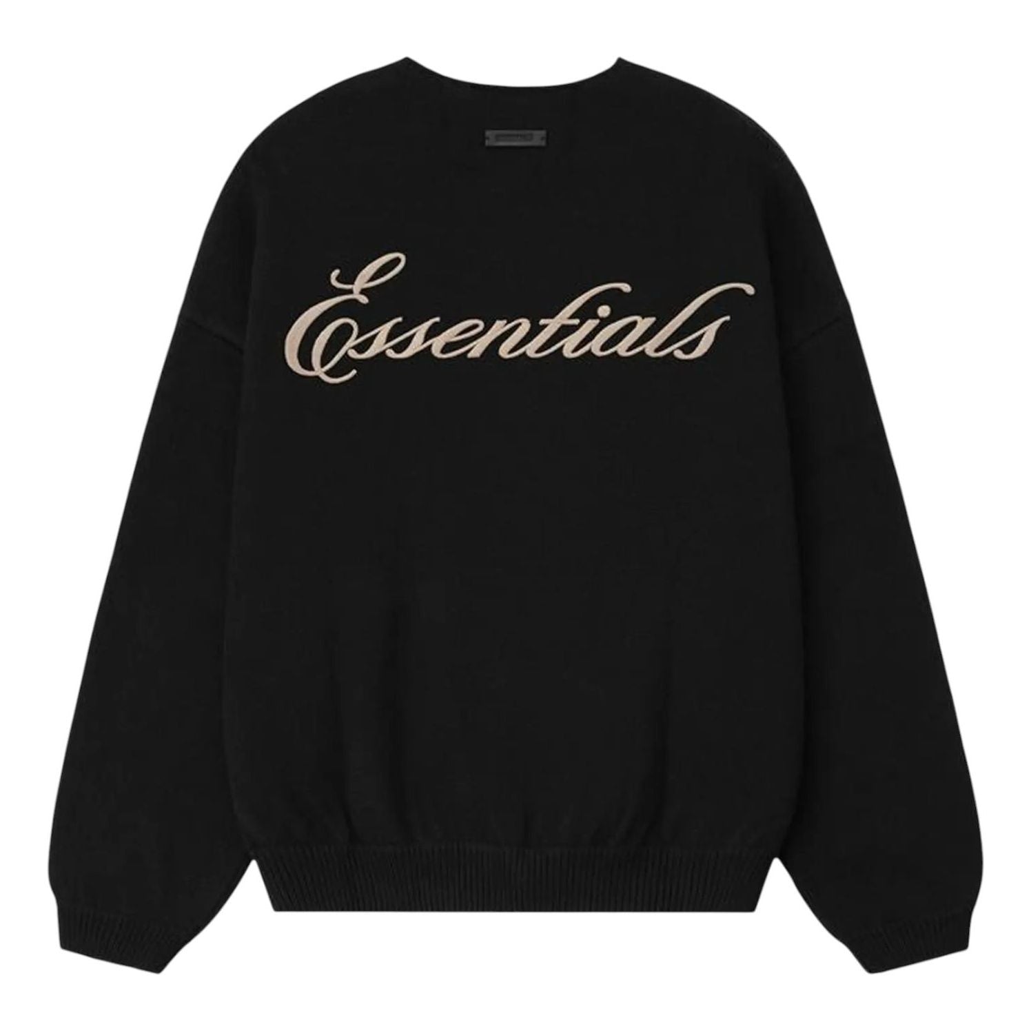 Fear of God Essentials Waffle Crewneck Sweater 'Vintage Black' 192HO254331F-XXL
