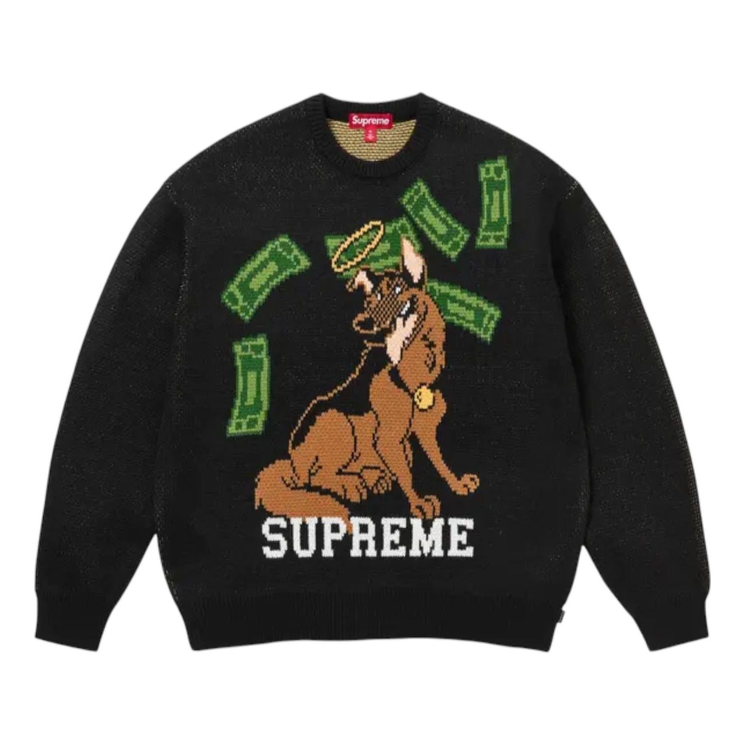 Supreme All Dogs Go To Heaven Sweater 'Black' FW25SK55-BLACK