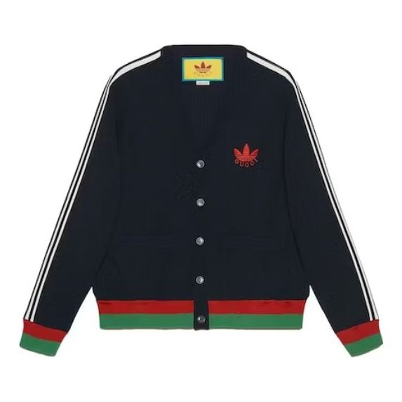 Gucci x adidas Viscose Cardigan 'Black Red Green' 700485