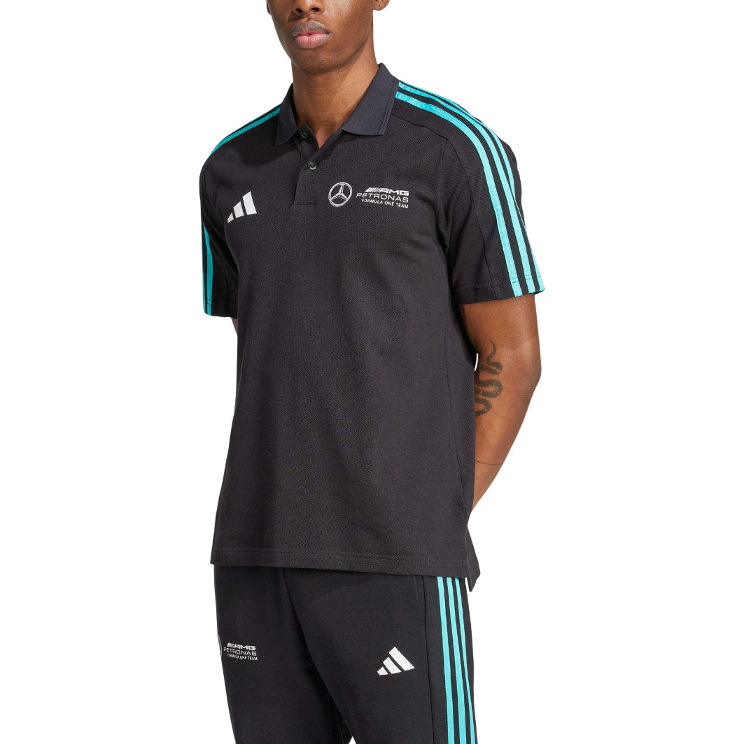 adidas Mercedes AMG Petronas Formula One Team DNA Polo Shirt Asia Sizing 'Black' JV5430