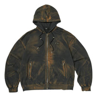 Thug Club Two Tone Washed Zip-Up Hoodie 'Rust Black' TC26SS0403