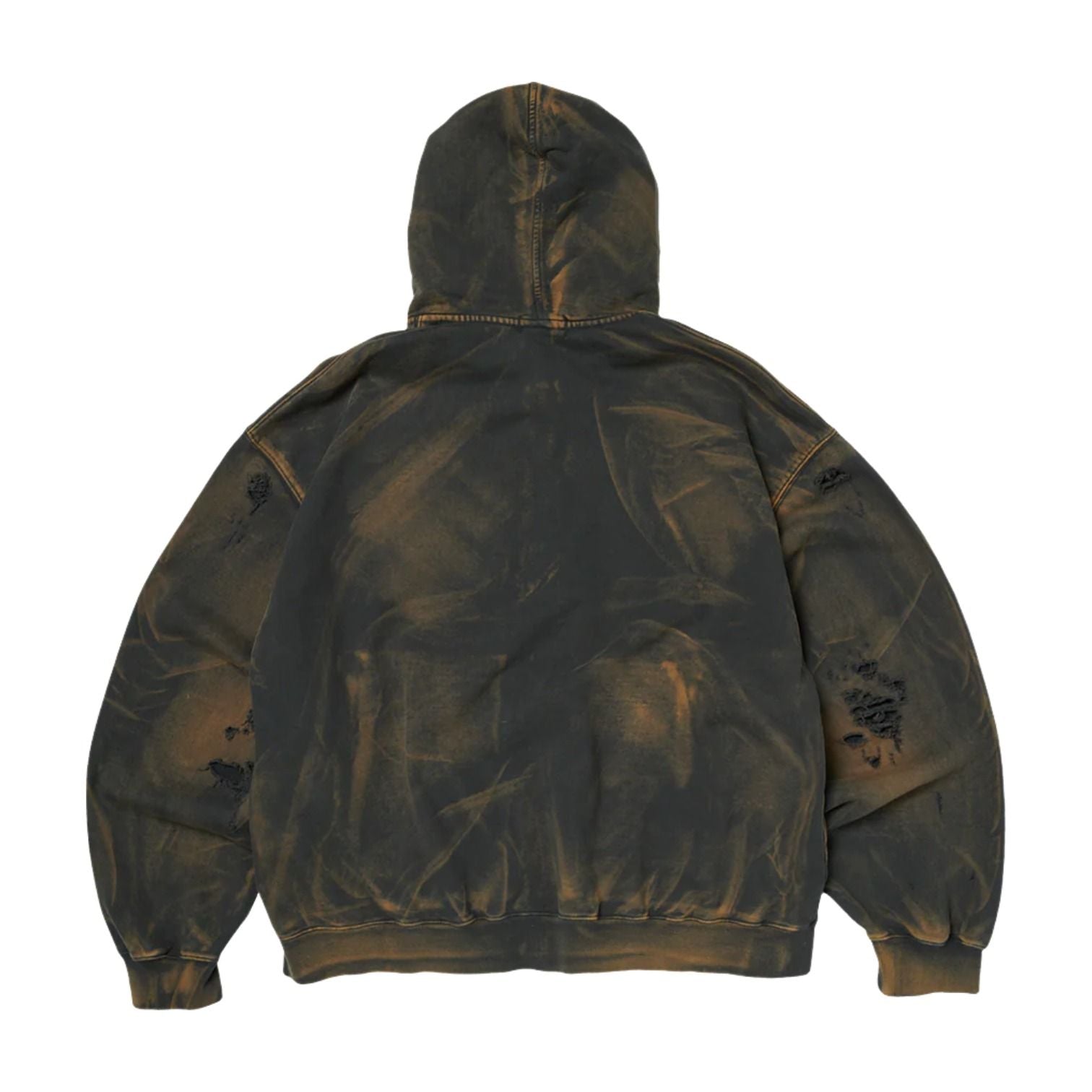Thug Club Two Tone Washed Zip-Up Hoodie 'Rust Black' TC26SS0403