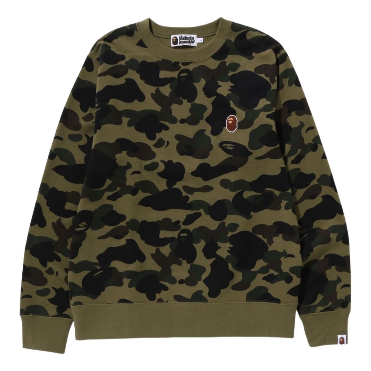 A Bathing Ape 1st Camo One Point Crewneck 'Green' 1K30-113-008-GREEN