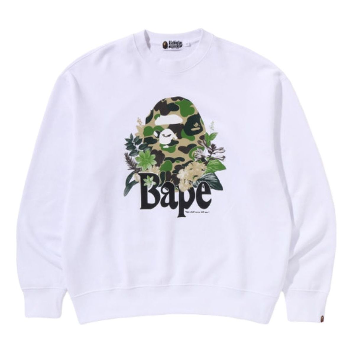 A Bathing Ape Floral Ape Head Crewneck 'White' 1K30-113-310-WHITE