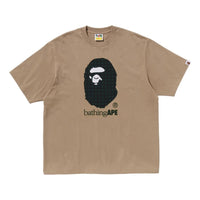 A Bathing Ape Sta Houndstooth by Bathing Ape Relaxed Fit Tee 'Beige' 1K80-110-329-BEIGE