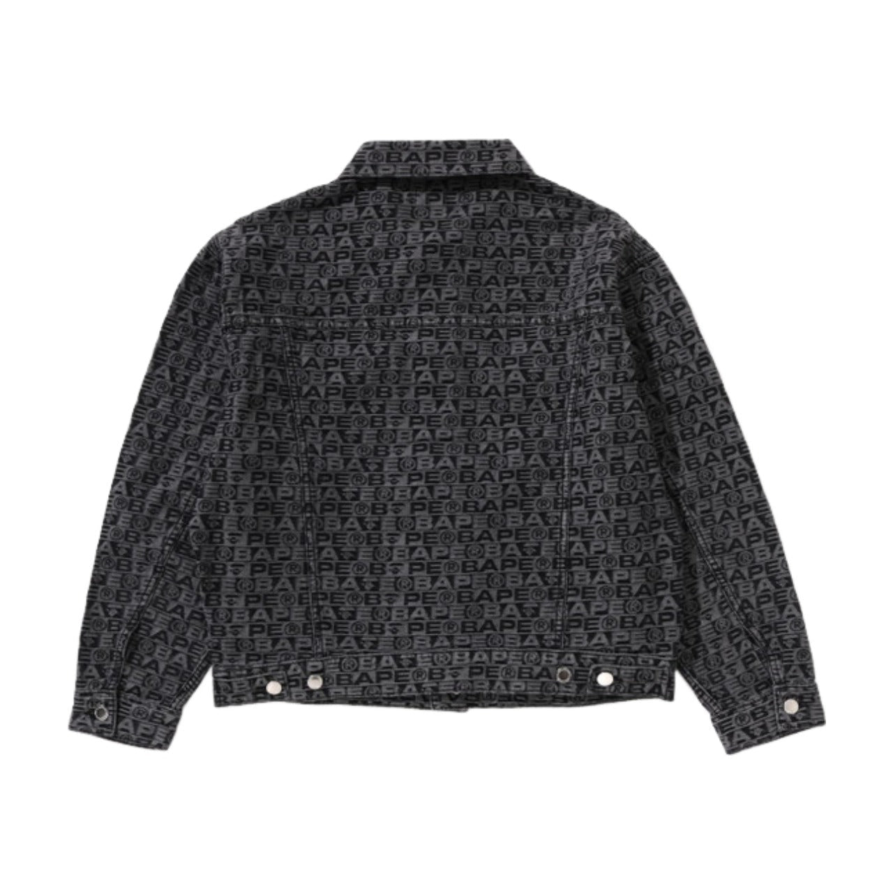 A Bathing Ape Lux Sport Pattern Jacquard 13OZ Denim Trucker Jacket 'Black' 1K80-140-312-BLACK