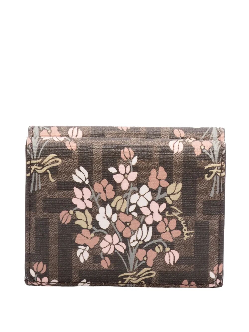 (WMNS) Fendi SS25 FF Tri-Fold Wallet Flower Bouquet 'Brown' 8M0480AURFF174H