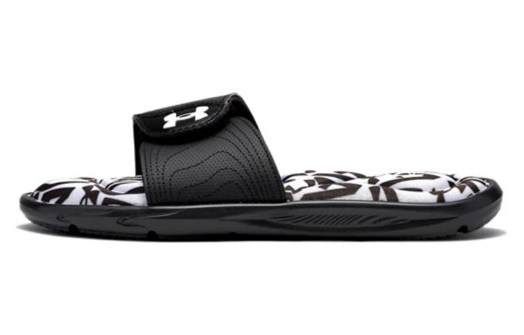 (WMNS) Under Armour Ignite 6 Graphic Footbed Slide 'Halo Grey Black' 3023767-105