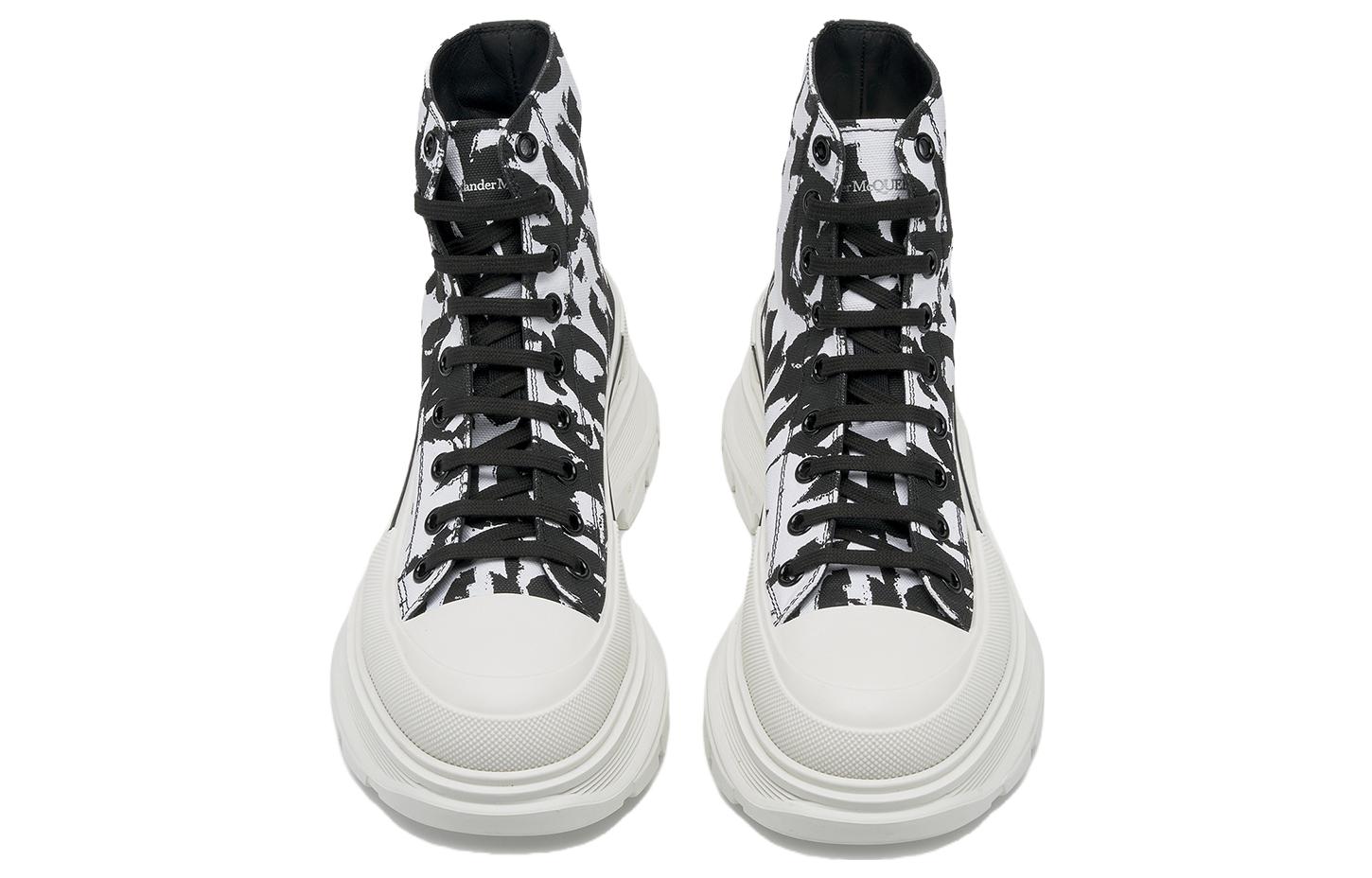 Alexander McQueen Tread Slick Graffiti Boots 'White Black Cream' 705667W4TG49356