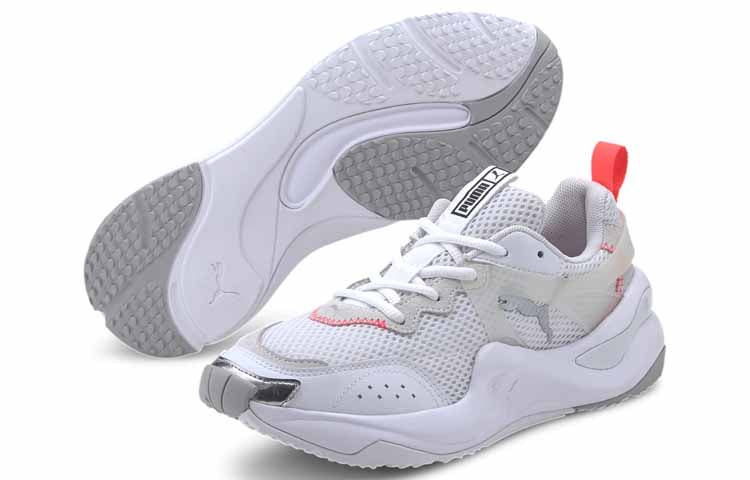 (WMNS) PUMA Rise Contrast Sneakers White/Grey 372323-01