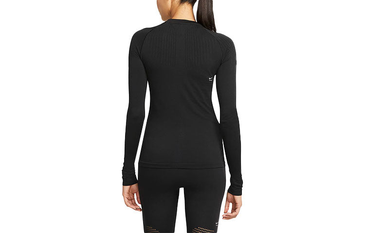 (WMNS) Nike x MMW Crossover Logo Round Neck Long Sleeves Black T-Shirt DD9425-010