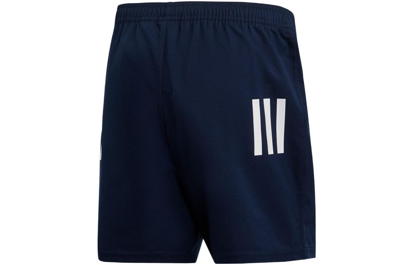 Men's adidas Solid Color Stripe Logo Sports Shorts Navy Blue DY8500