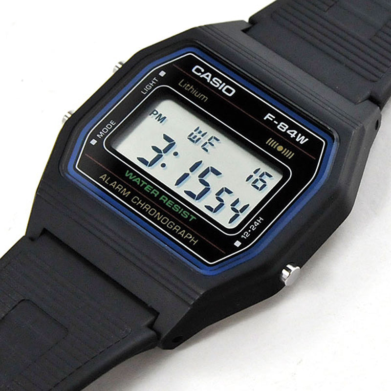 CASIO Quartz Waterproof Sports Unisex Mens Black Digital F-84W-1