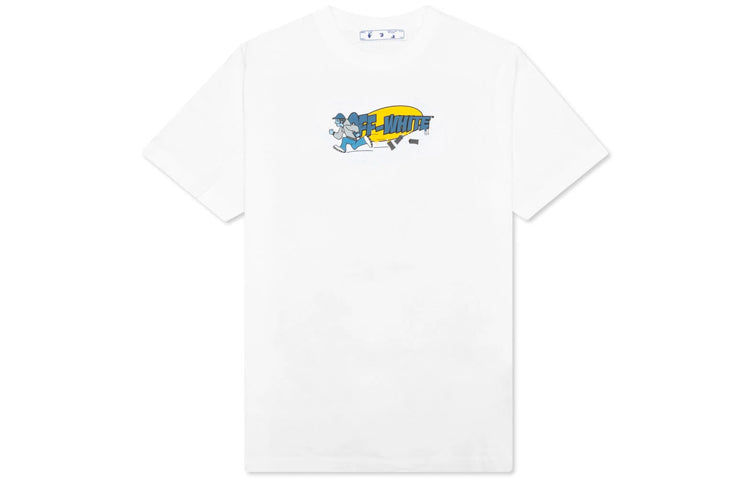 Off-White SS21 B-Boy Round Neck Printing Short Sleeve Pullover Short Sleeve Slim Fit Version White OMAA027S21JER0180119