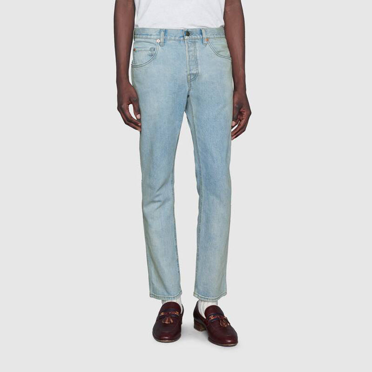 Gucci Tapered Washed Jeans 'Light Blue' 408637-XDBCD-4009