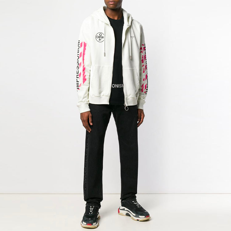 Off-White c/o virgil abloh men's white stencil diagonals zipped OMBE001R190030150228