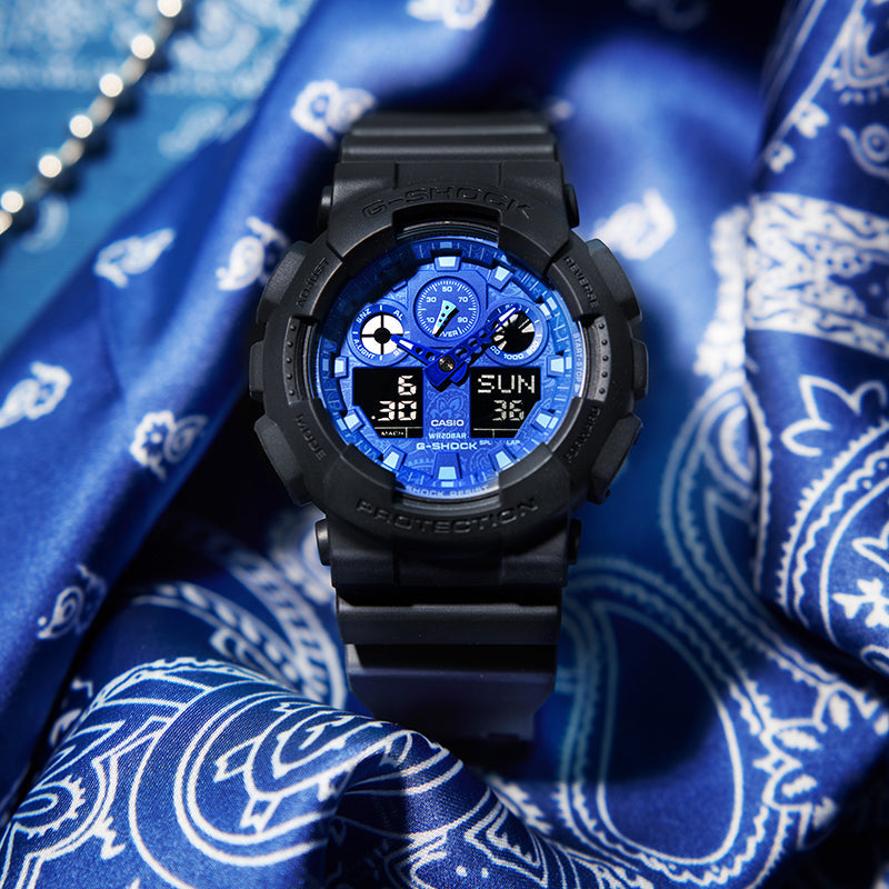 CASIO G-Shock Analog-Digital 'Black Blue' GA-100BP-1APR