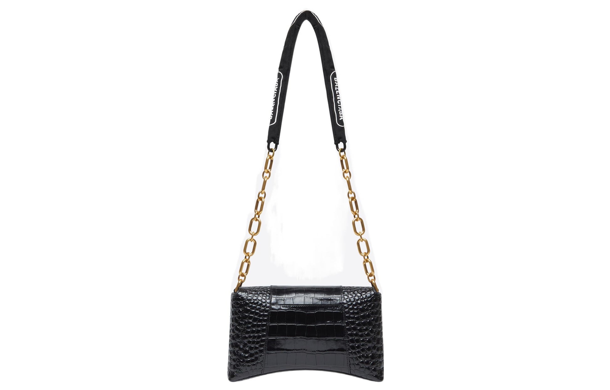 (WMNS) Balenciaga Downtown Xs Shoulder Bag Crocodile Embossed 'Black' 6891212106F1090
