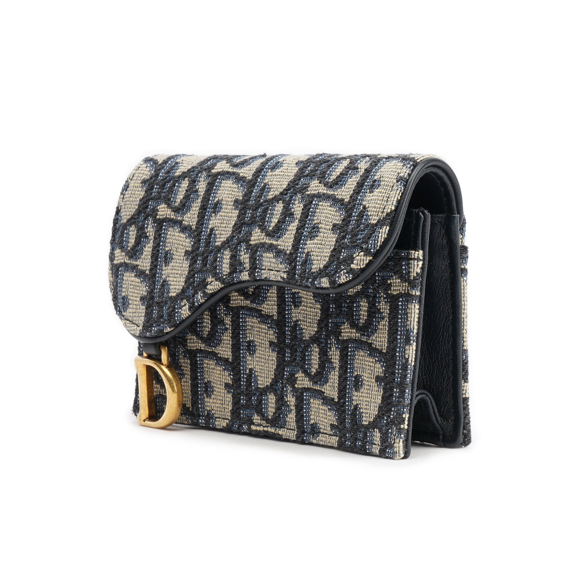 (WMNS) DIOR Saddle Flap Card Holder 'Blue Oblique Jacquard' S5611CTZQ-M928