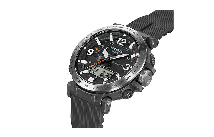 Casio Pro Trek Fashion Stylish Analog Watch 'Black Metallic Rose Gold' PRW-6611Y-1PR