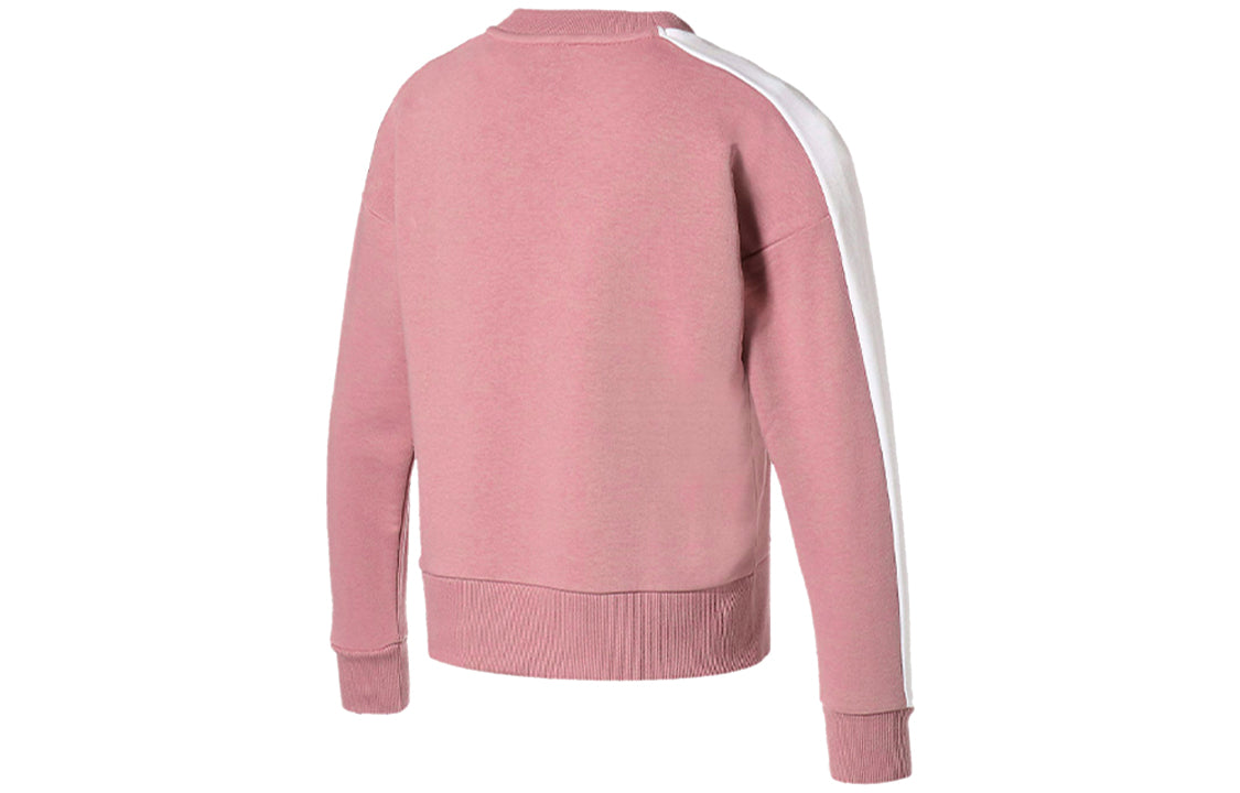 (WMNS) PUMA Classics T7 Crewneck Sweatshirt 'Pink White' 599226-16