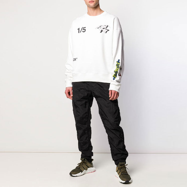 Off-White SS19 Cartoon Characters Printing Fleece Men White OMBA035S19D250090188