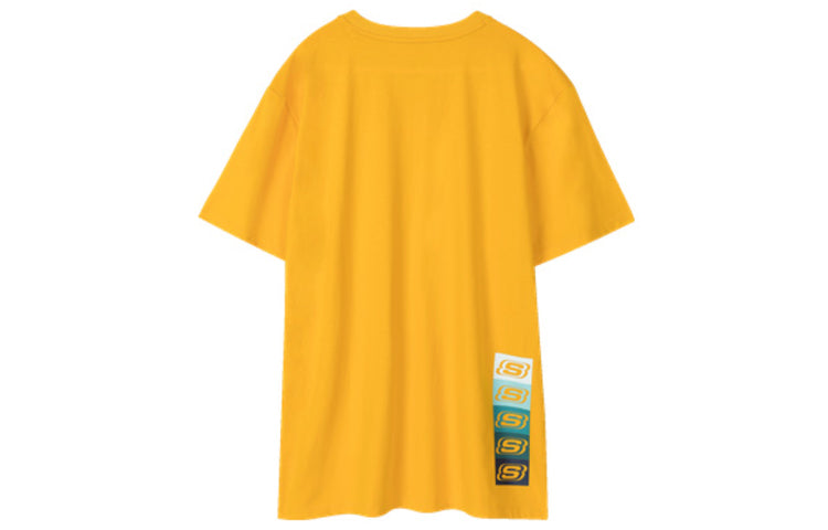 Men's Skechers Loose Printing Breathable Short Sleeve t Yellow L220M165-00D8