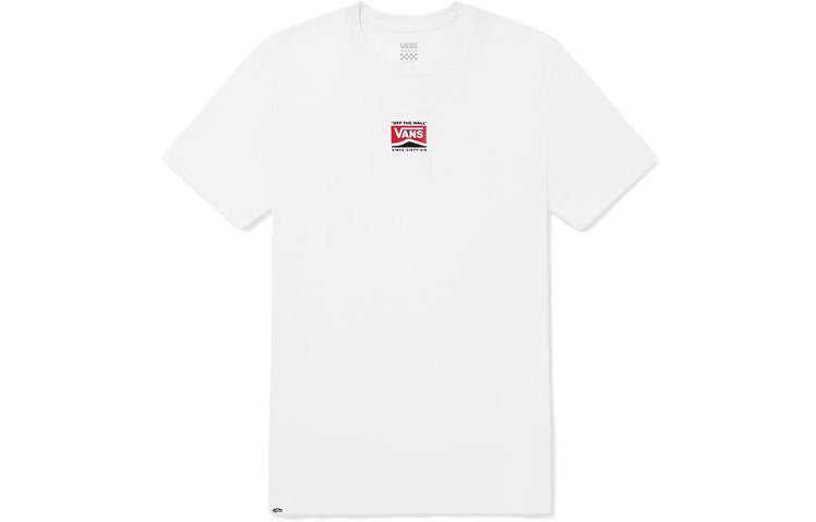 (WMNS) Vans Back Large Logo Printing Short Sleeve White VN0A4MNDWHT