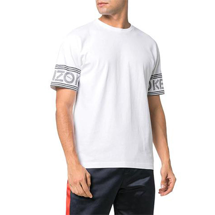 Men's KENZO Cotton logo Printing Casual Short Sleeve White F005TS0434BD-01