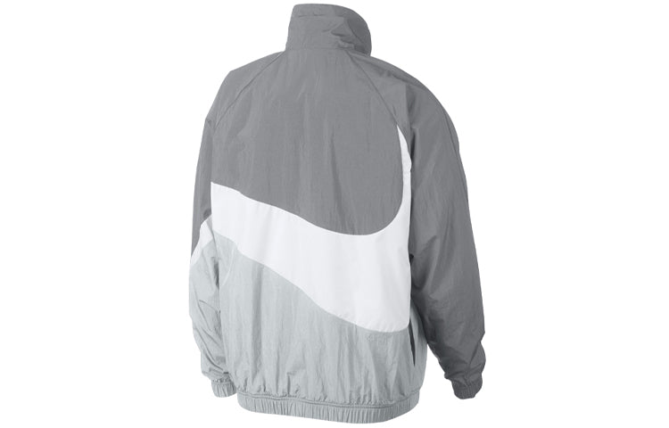 Nike Large Swoosh Windbreaker Woven Jacket Gray AR3132-012