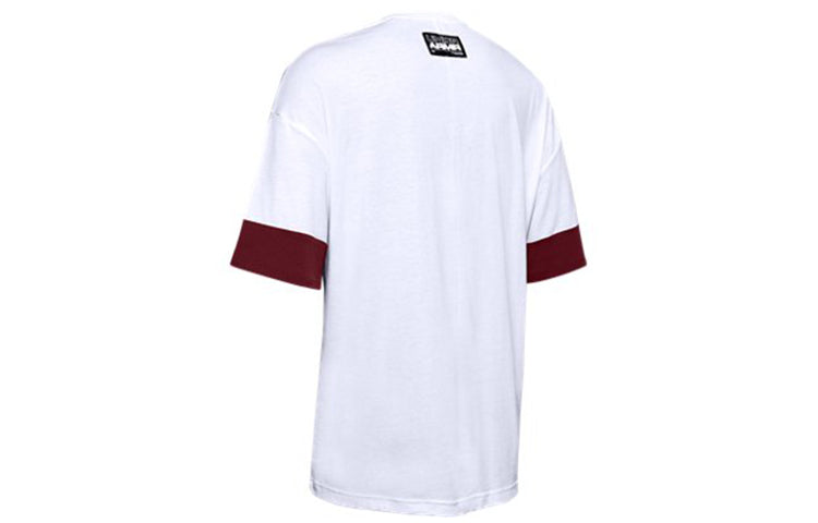 Under Armour Moments Basketball Sports Short Sleeve Couple Style White 1351345-100