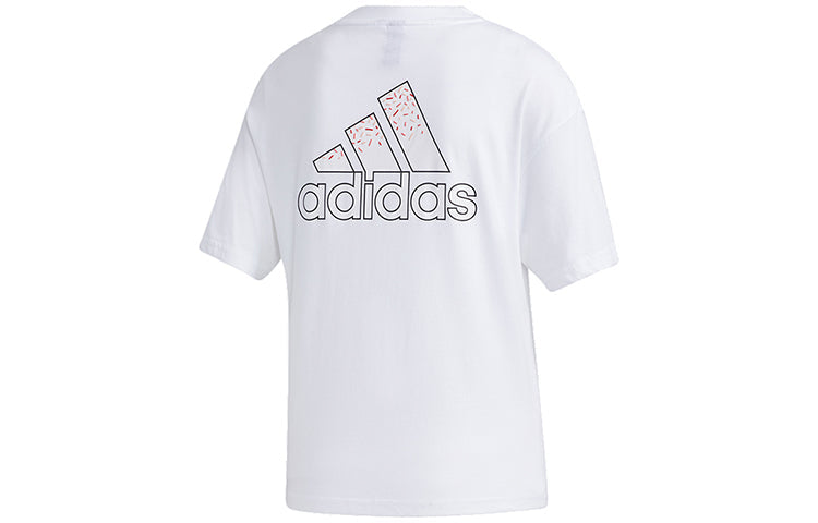 (WMNS) adidas Printing Short Sleeve White GF0151
