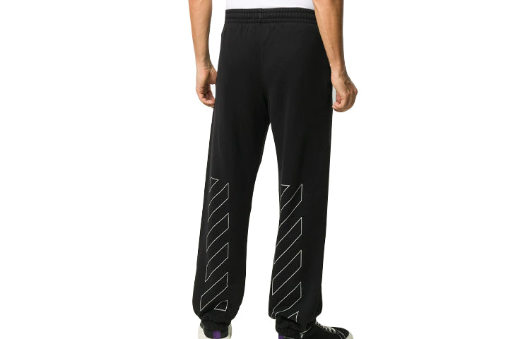 Off-White Diagonal Stripes Printing Trousers Men Black OMCH029F20FLE0011001