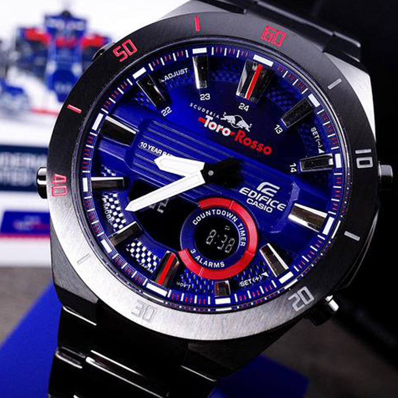 CASIO EDIFICE Series SCUDERIA TORO ROSSO Sportses Men's Black/Blue Mens BlackBlue Analog ERA-110TR-2A
