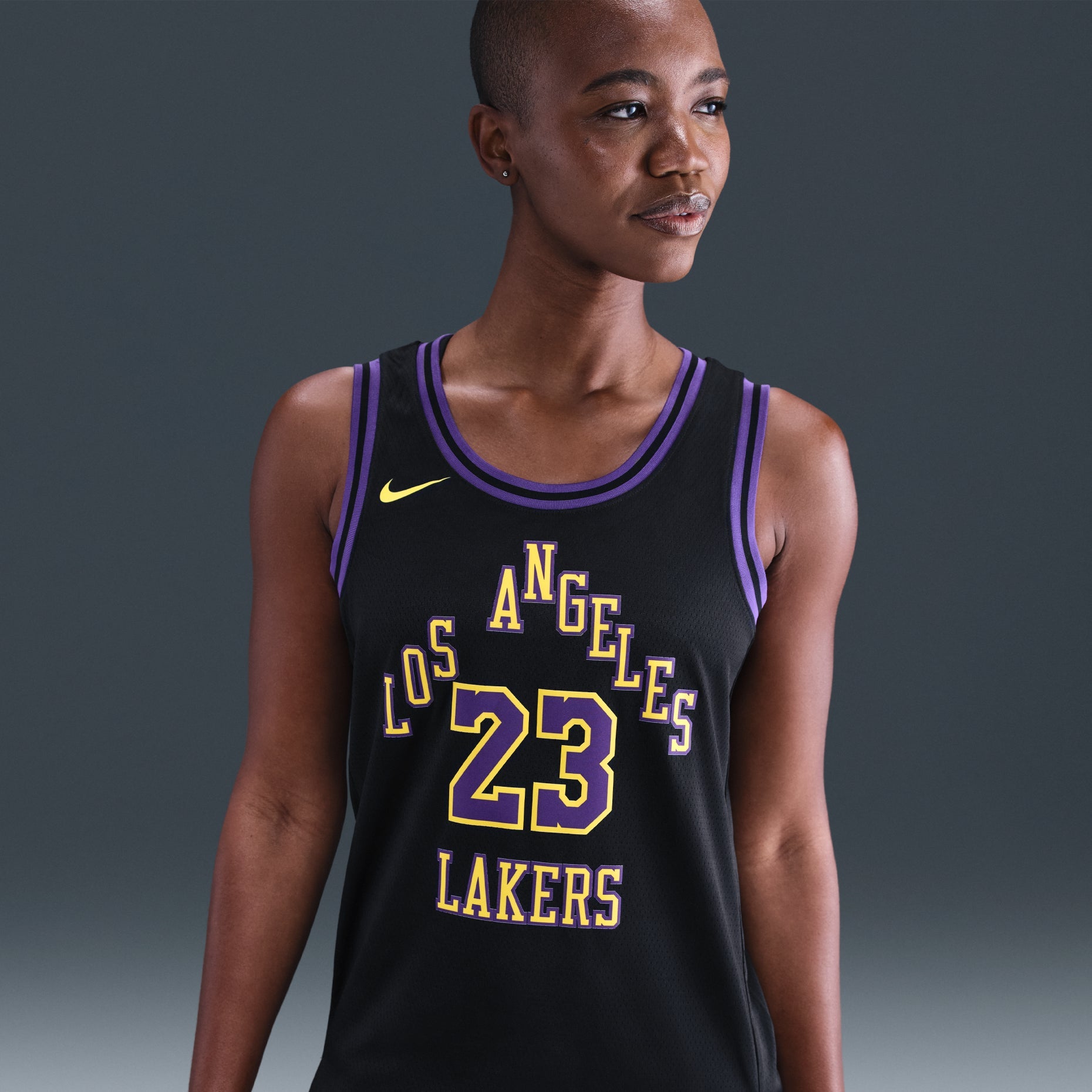 Nike NBA Lebron James Los Angeles Lakers 2023/24 City Edition Swingman Jersey #23 DX8506-012
