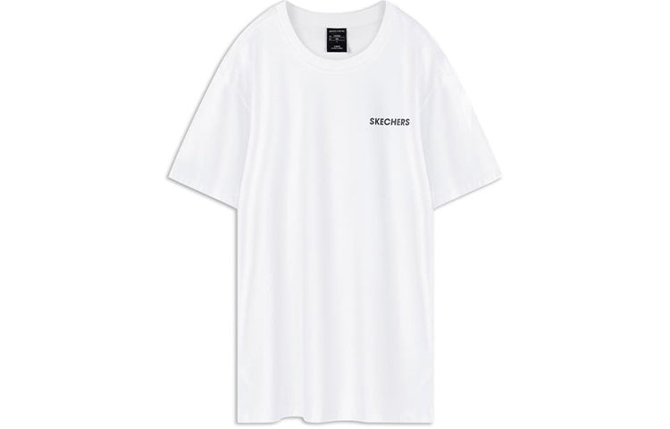 Skechers Knit Printing Short Sleeve Couple Style White L220U067-0019