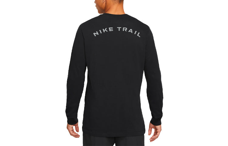 Nike MENS Dri-FIT Logo Print Crew-neck Long Sleeve Black CZ9822-010