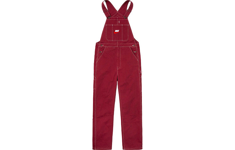 Supreme FW18 Nike Cotton Twill Overalls Burgundy SUP-FW18-543