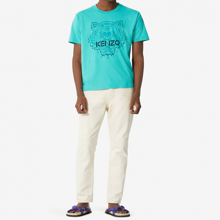 Men's KENZO Series Pattern Short Sleeve Mint Green FA55TS0714V6-58